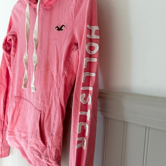 Y2K Hollister Small Pink Hooded Long Sleeve Tee - Picture 3 of 5